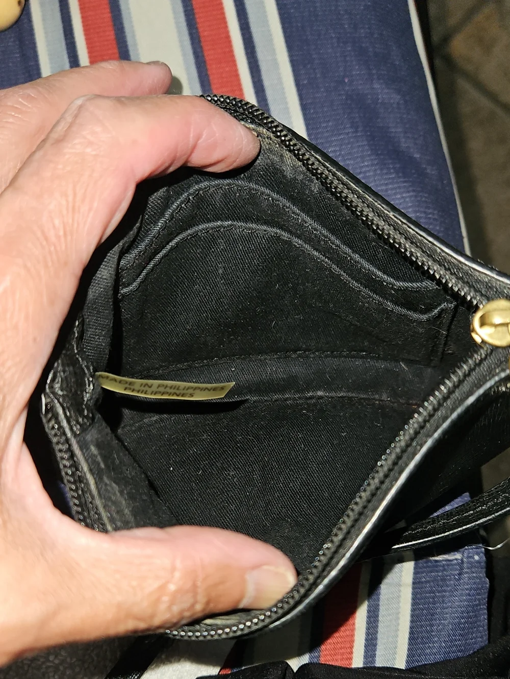 Coach Black Leather Wristlet with Gold Logo